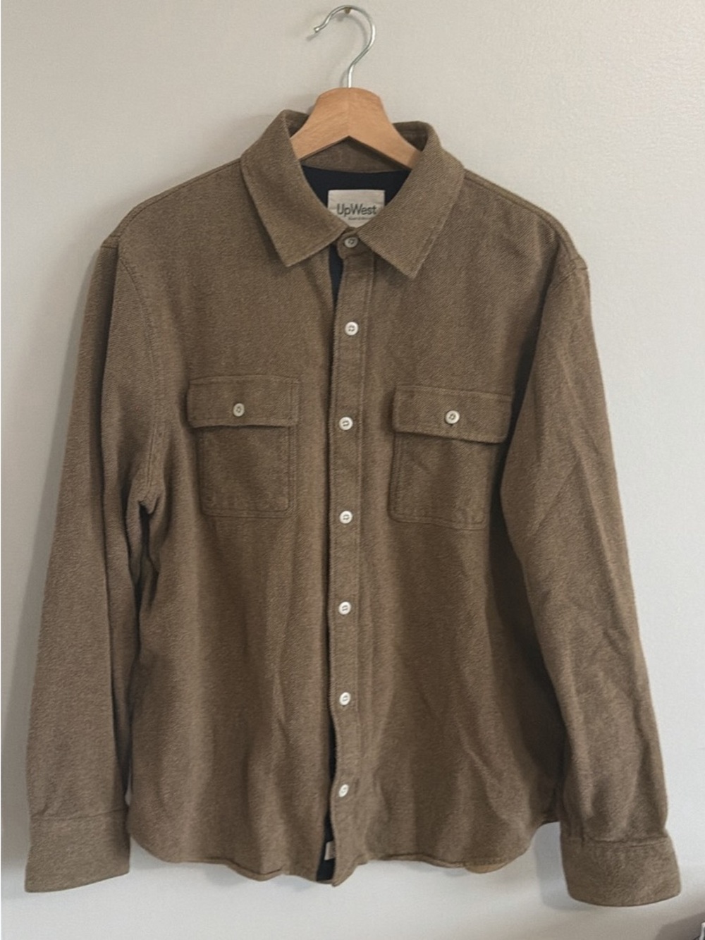 UpWest Men's Tan Button-Front Shirt Jacket